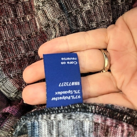 Apt. 9 Striped Open Front Multi Colored Cardigan Pink Burgundy Size Small - Picture 7 of 10